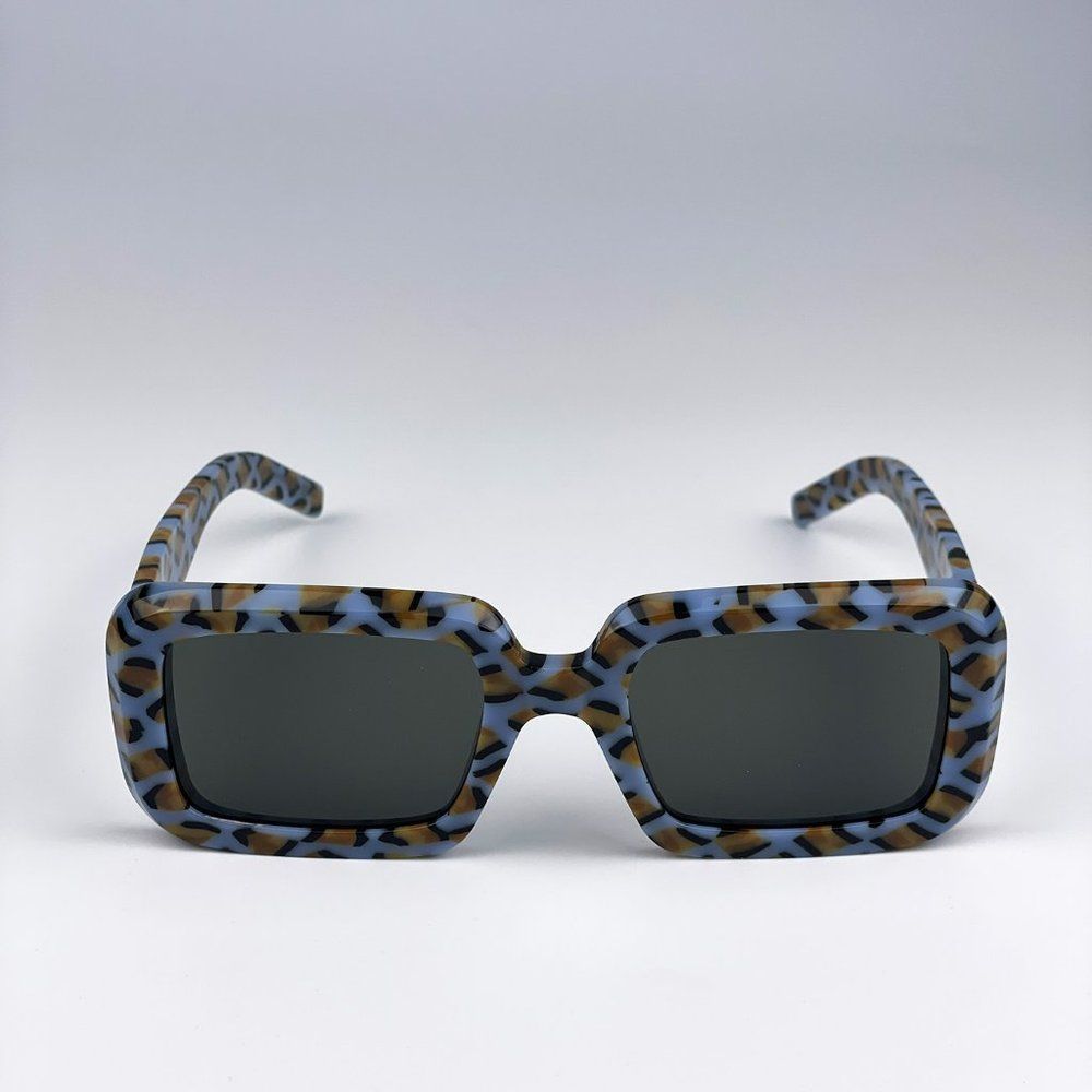 Saint Laurent SL534 SUNRISE 008 Sunglasses Violet Havana Grey Rectangle Unisex - Picture 6 of 11